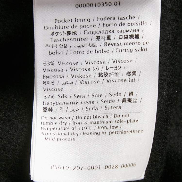 Pre Owned Valentino Black Wool Felt Mid-Length Coat S