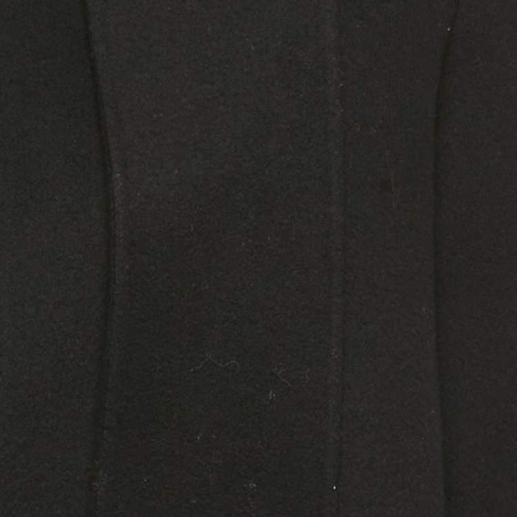 Pre Owned Valentino Black Wool Felt Mid-Length Coat S