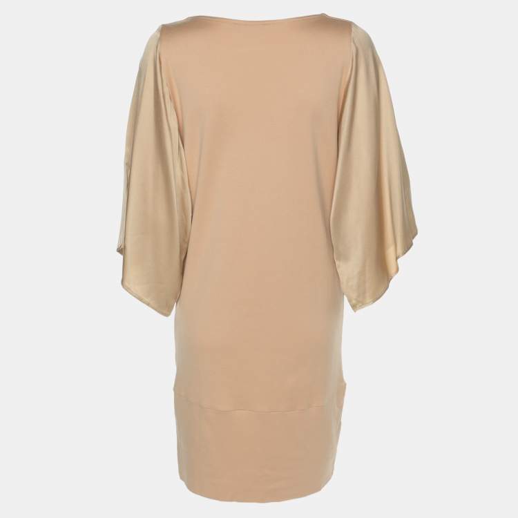 Pre Owned Valentino Beige Knit Silk Top M