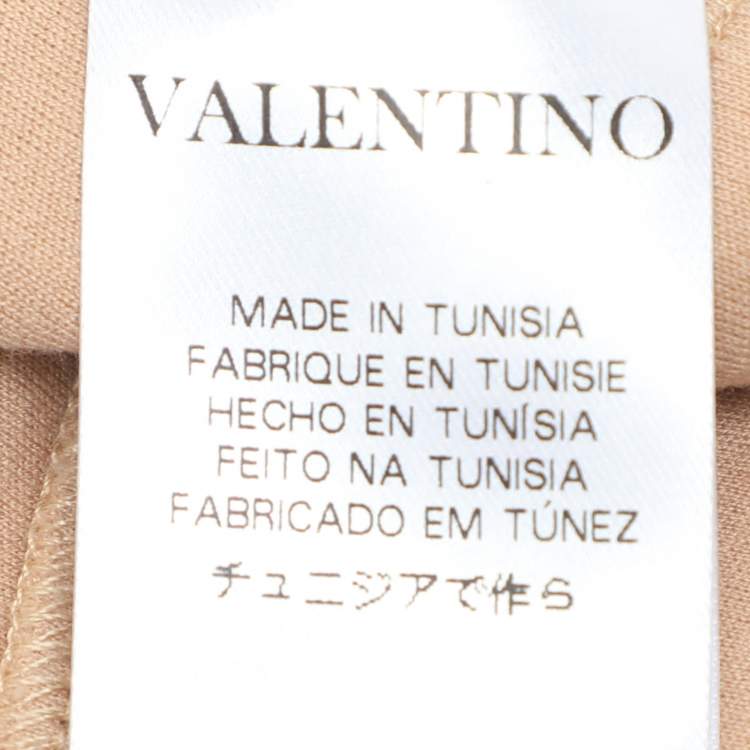 Pre Owned Valentino Beige Knit Silk Top M