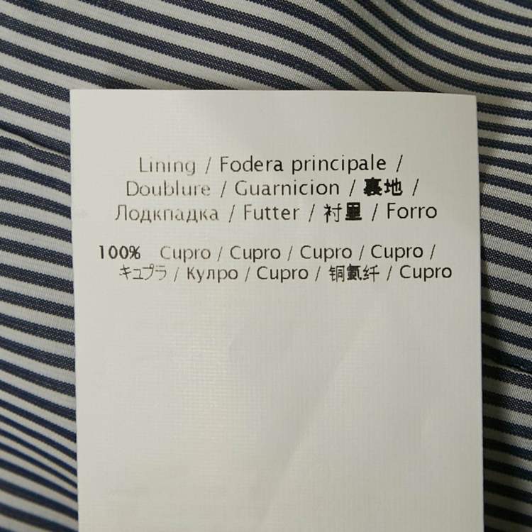 Pre Owned Valentino Blue Stripe Cotton Blend Button Front Blazer XL