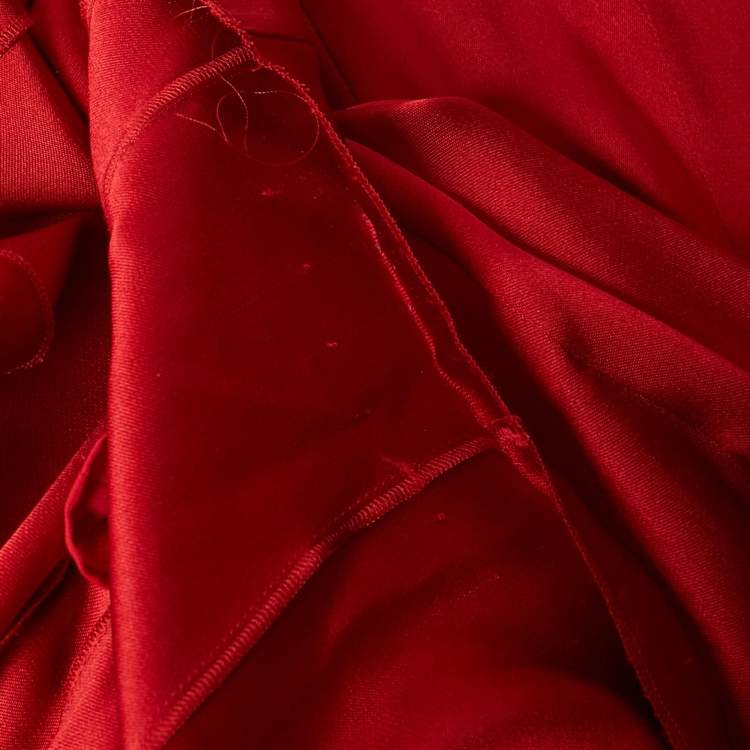 Pre Owned Valentino Red Silk Strapless Short Dress S