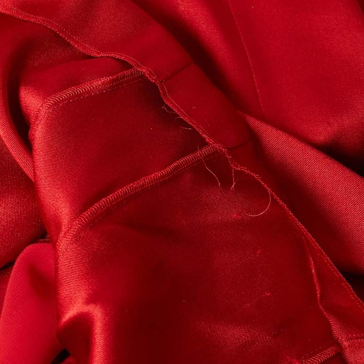 Pre Owned Valentino Red Silk Strapless Short Dress S
