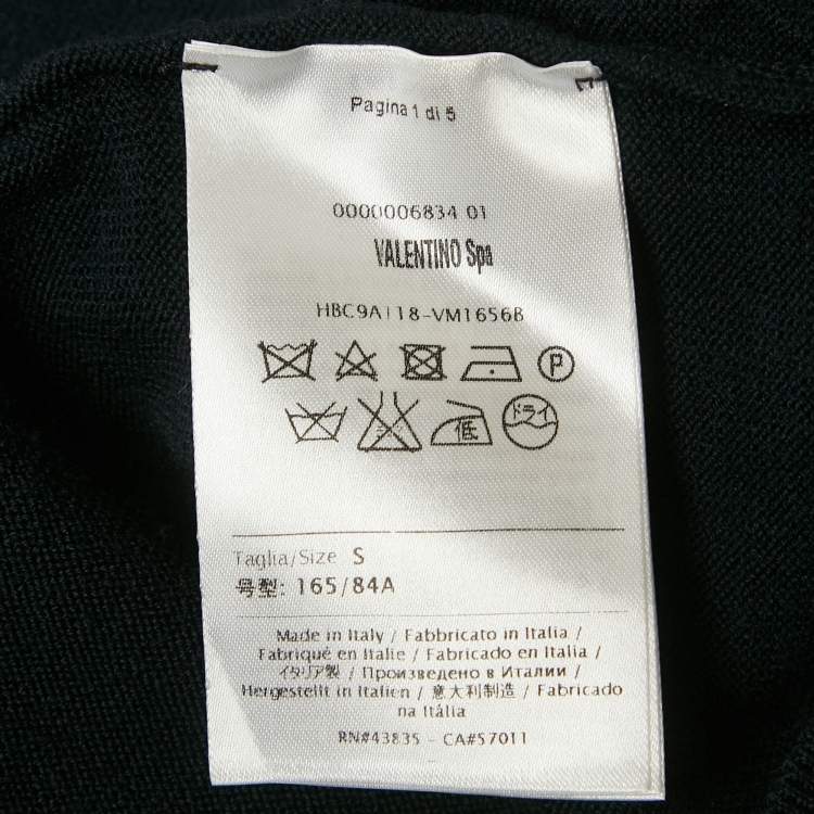 Pre Owned Valentino Navy Blue Lace and Knit Mini Dress S