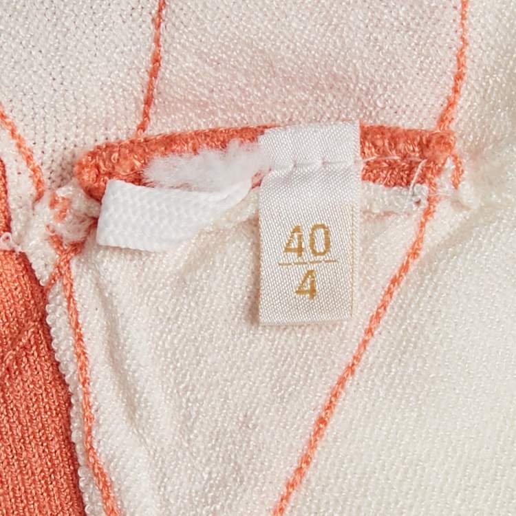 Pre Owned Valentino White Knit Contrast Detail Top S