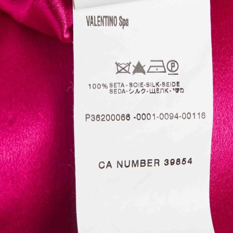 Pre Owned Valentino Pink Crepe Asymmetric Ruffle Sleeveless Short Dress L  