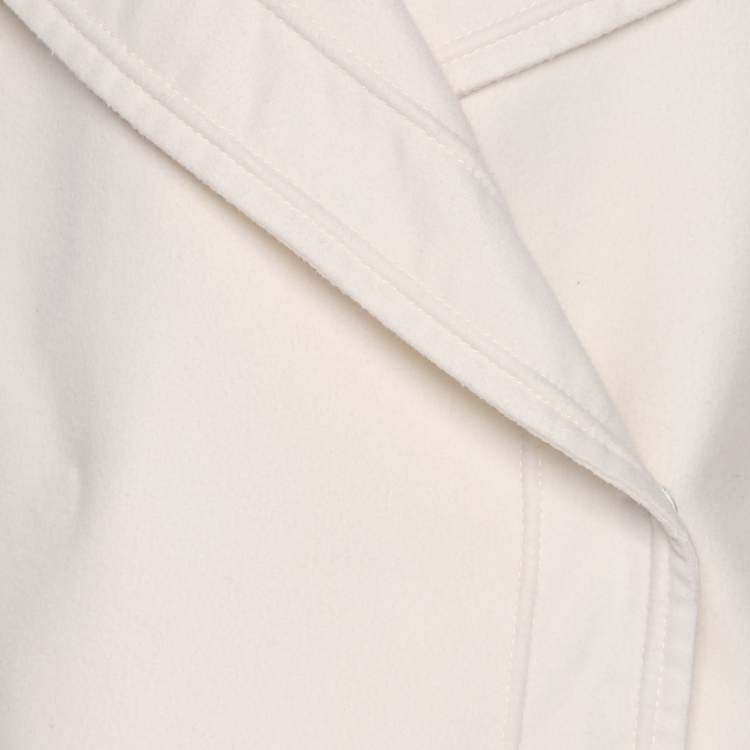 Pre Owned Valentino Cream Wool Blend Trench Coat S