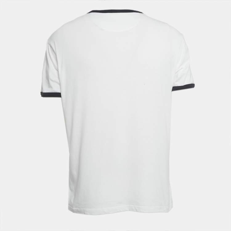 Pre Owned Valentino White Archive Manifesto Bandana Print Crew Neck T-Shirt L