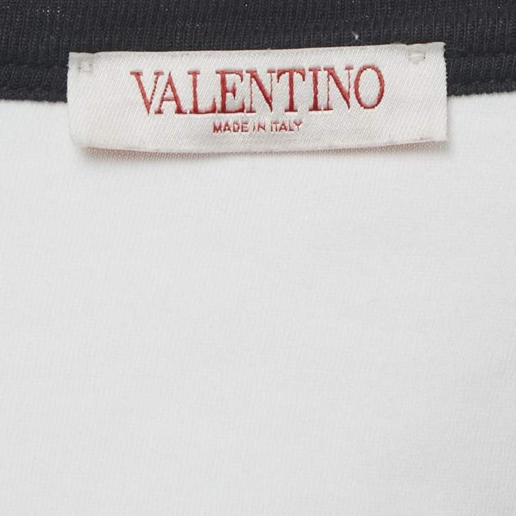 Pre Owned Valentino White Archive Manifesto Bandana Print Crew Neck T-Shirt L