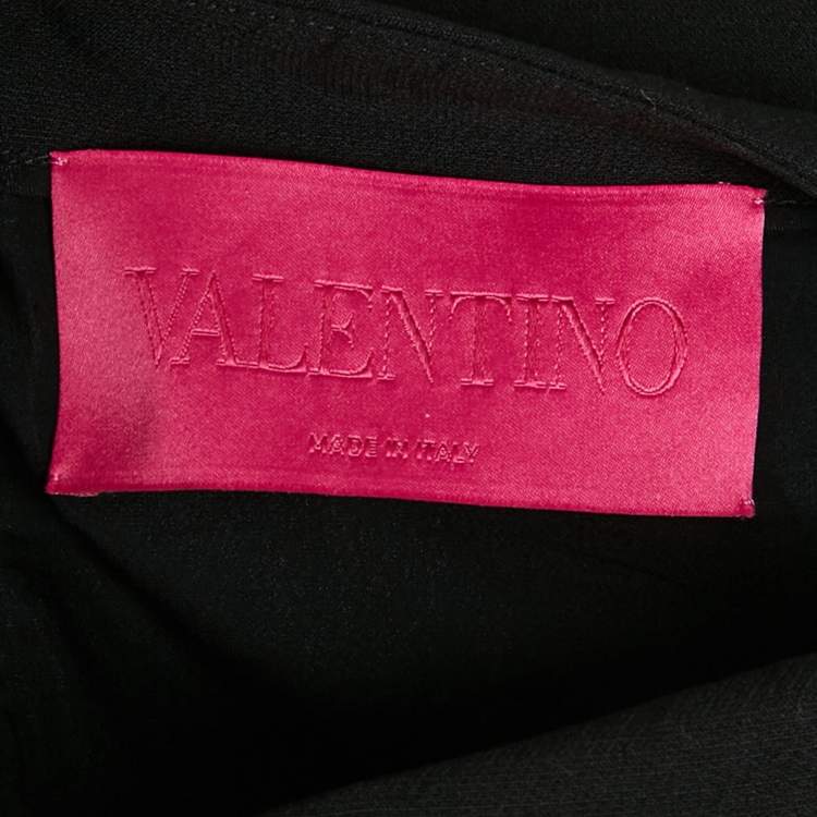 Pre Owned Valentino Black Crepe Keyhole Neck Detail Mini Dress S