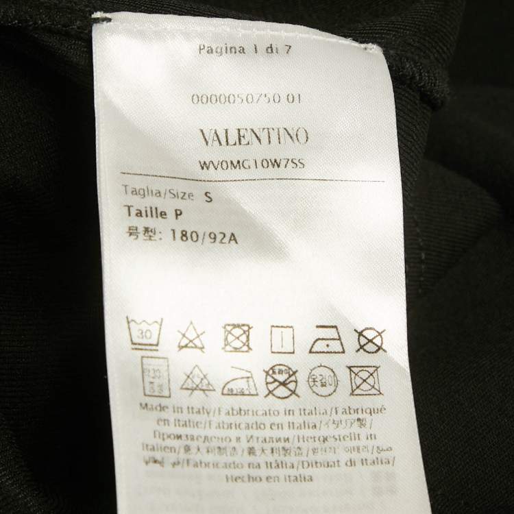 Pre Owned Valentino Black Logo Print Jersey T-Shirt S