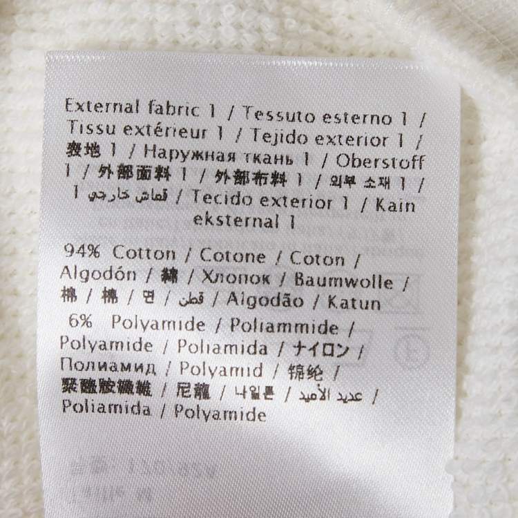 Pre Owned Valentino Off White Sequin Logo Cotton Sweatshirt M