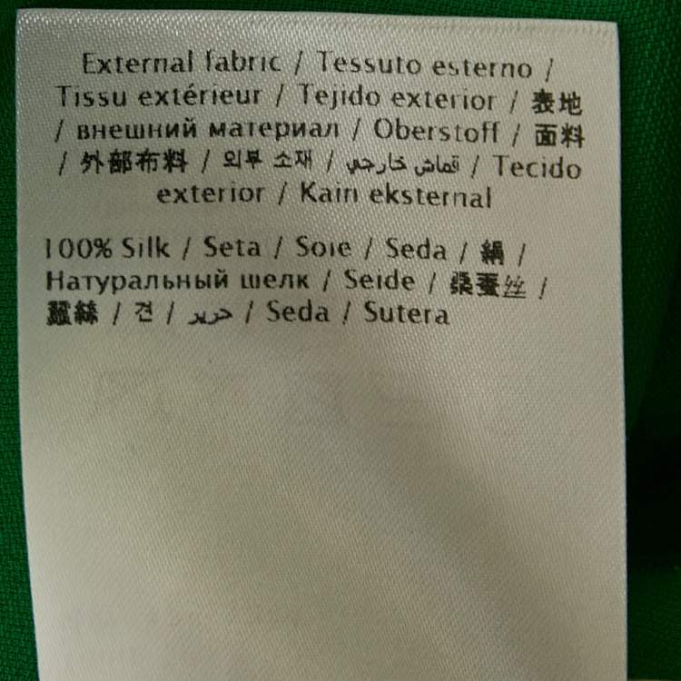 Pre Owned Valentino Green Silk Kaftan Maxi Dress XL 