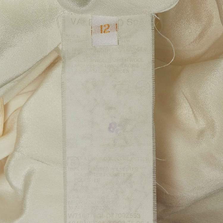 Pre Owned جاكيت فالنتينو فينتدج صوف كريمي مخلوط بجيب أمامي مقاس كبير - لارج