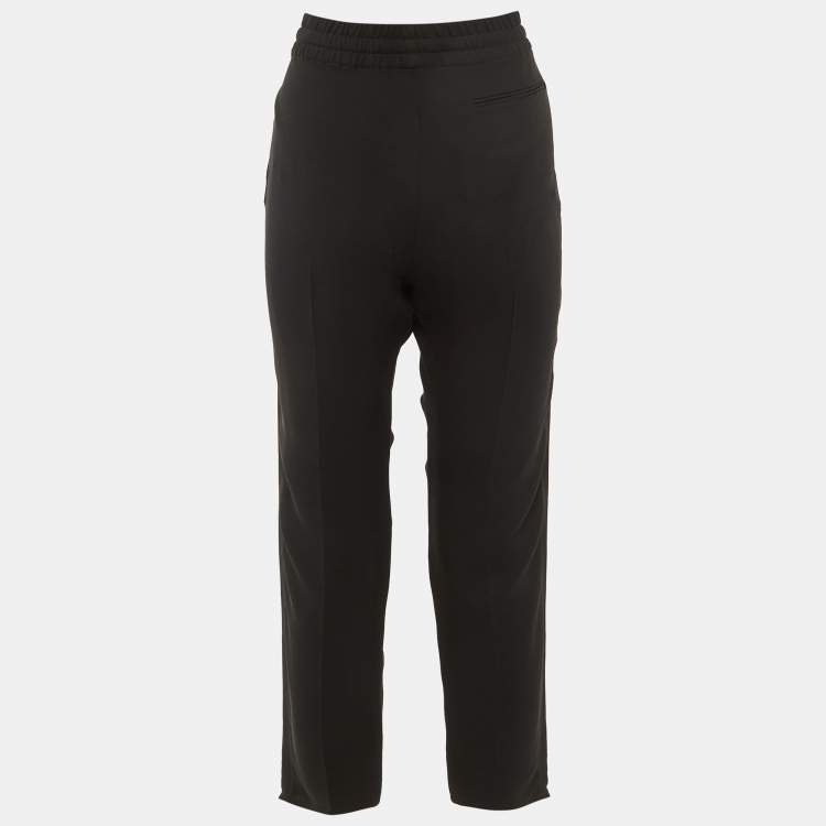 Pre Owned Valentino Black Silk Drawstring Trousers S 