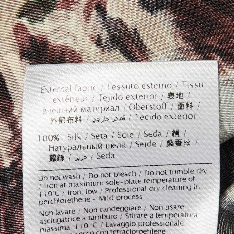 Pre Owned Valentino Black Animal Fantasy Print Silk Top S 