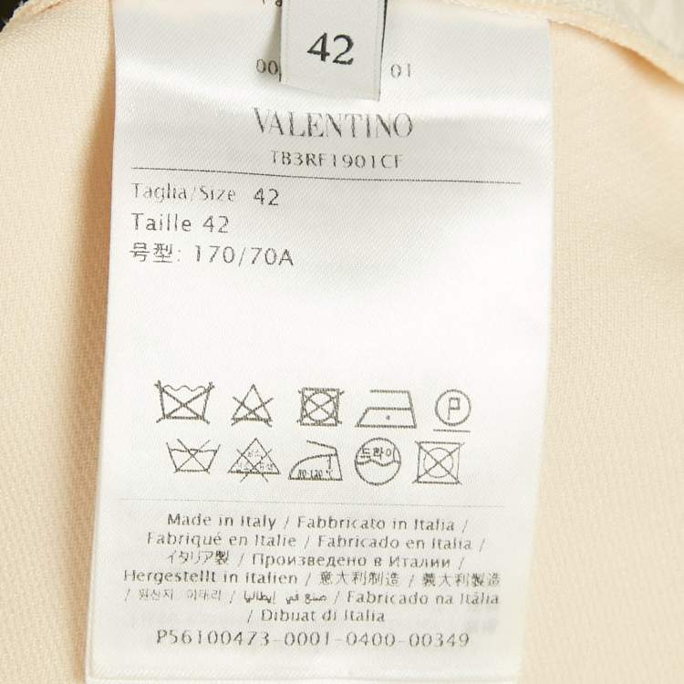 Pre Owned Valentino Beige Wool & Silk V -Detail Shorts M