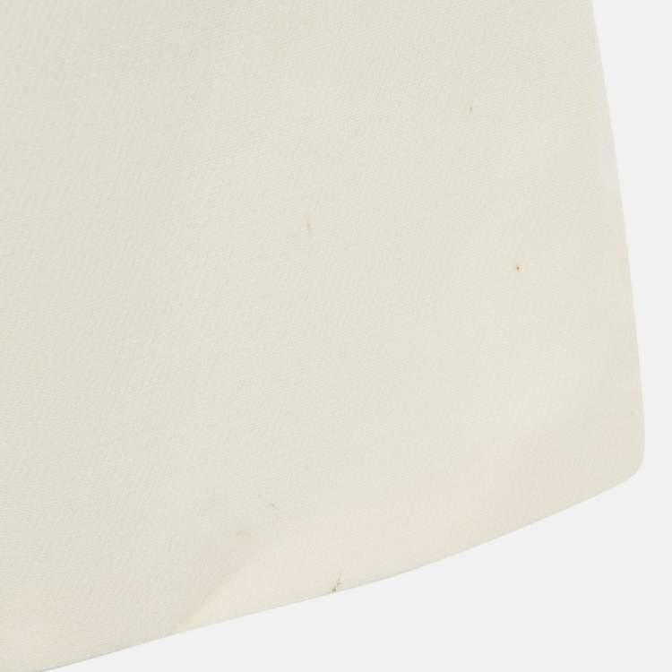 Pre Owned Valentino Beige Wool & Silk V -Detail Shorts M