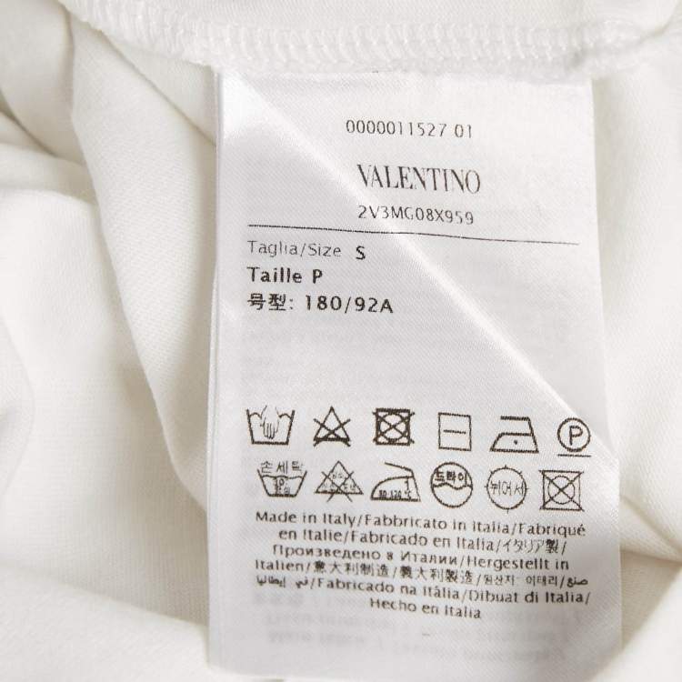 Pre Owned Valentino Garavani White Rockstud Jersey Crewneck T-Shirt S