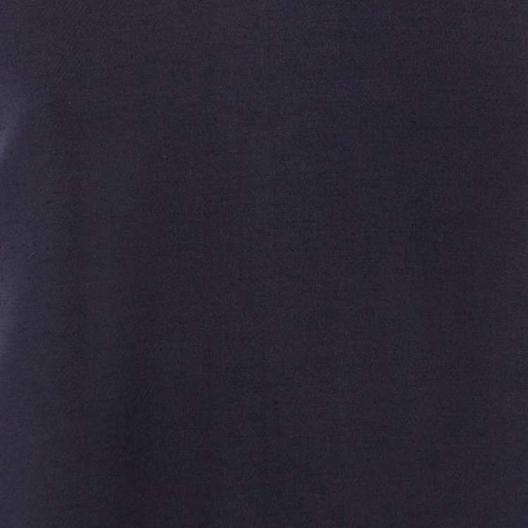 Pre Owned Valentino Navy Blue Wool & Silk Bow Detail Mini Dress S