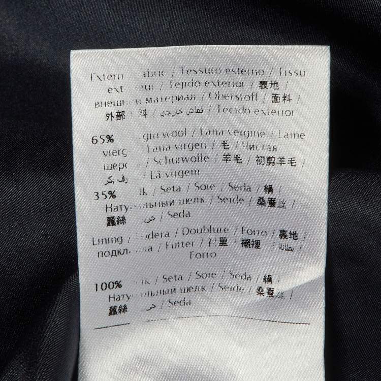 Pre Owned Valentino Navy Blue Wool & Silk Bow Detail Mini Dress S