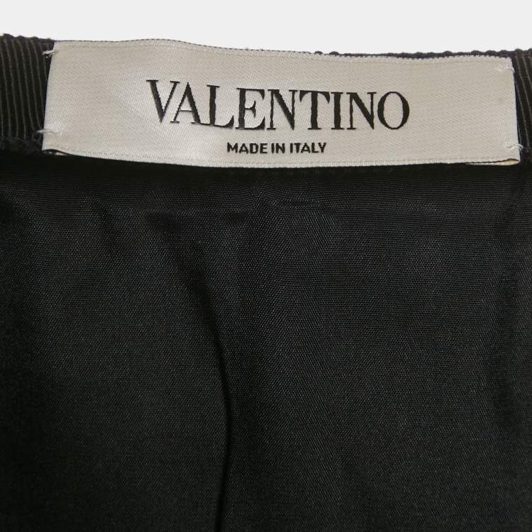 Pre Owned Valentino Black Wool Midi Skirt M