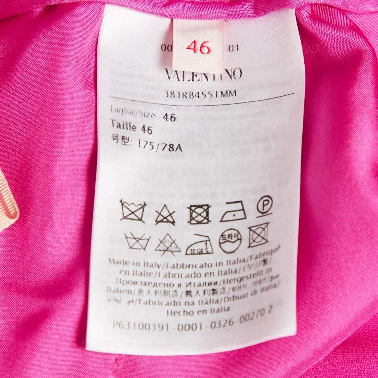 Pre Owned Valentino Pink Silk Drawstring Trousers L