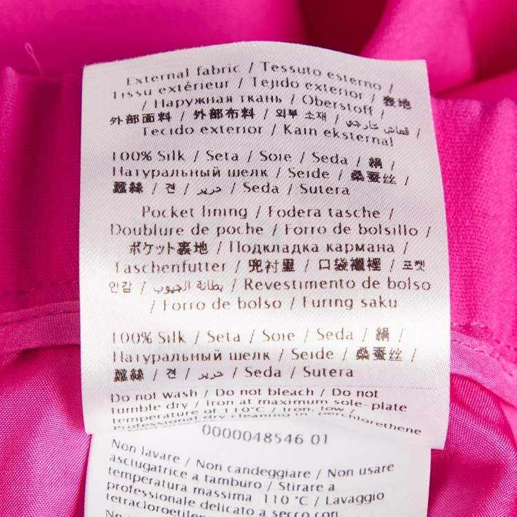 Pre Owned Valentino Pink Silk Drawstring Trousers L