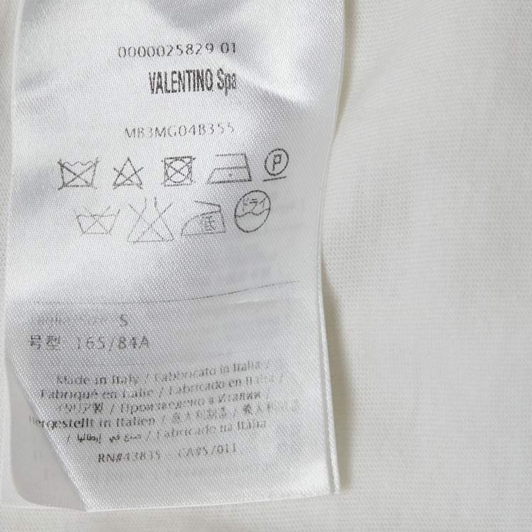 مملوكة مسبقًا Valentino White Butterfly Applique Jersey T-Shirt S