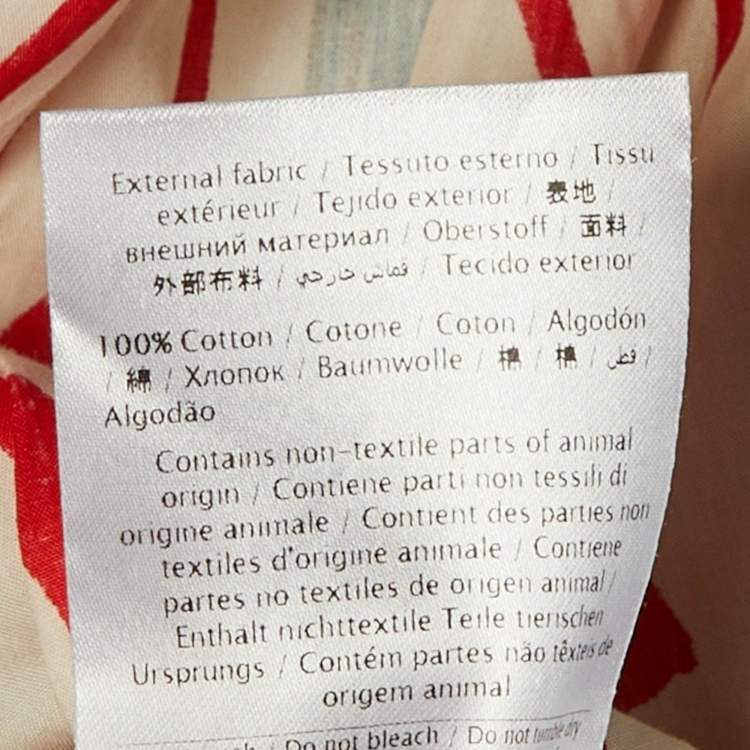 Pre Owned Valentino White Lipstick Print Cotton Tie Front Open Top M