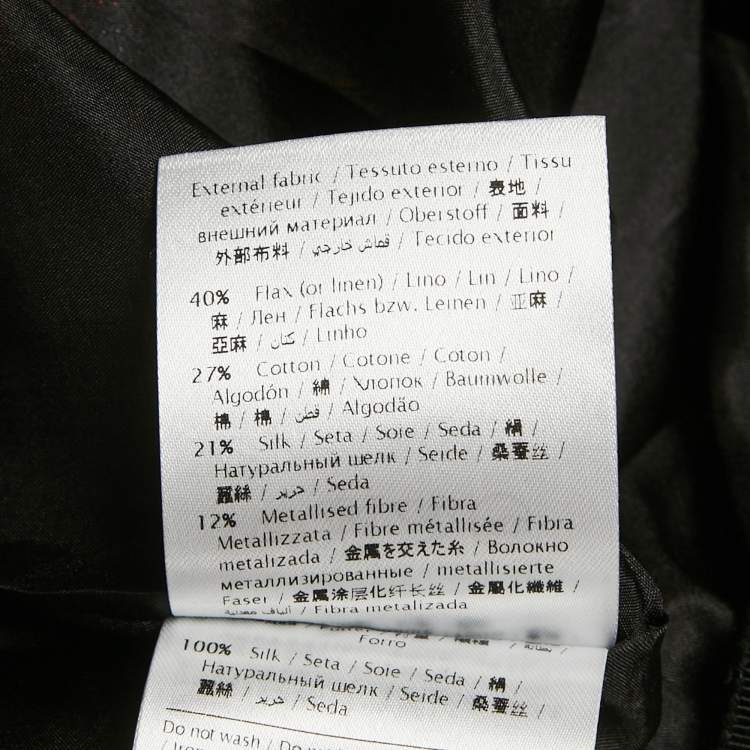 Pre Owned Valentino White Floral Jacquard Pencil Skirt S 