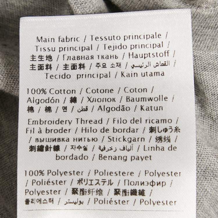 Pre Owned Valentino Grey Logo Printed Cotton nit Embellished Detail T-Shirt L