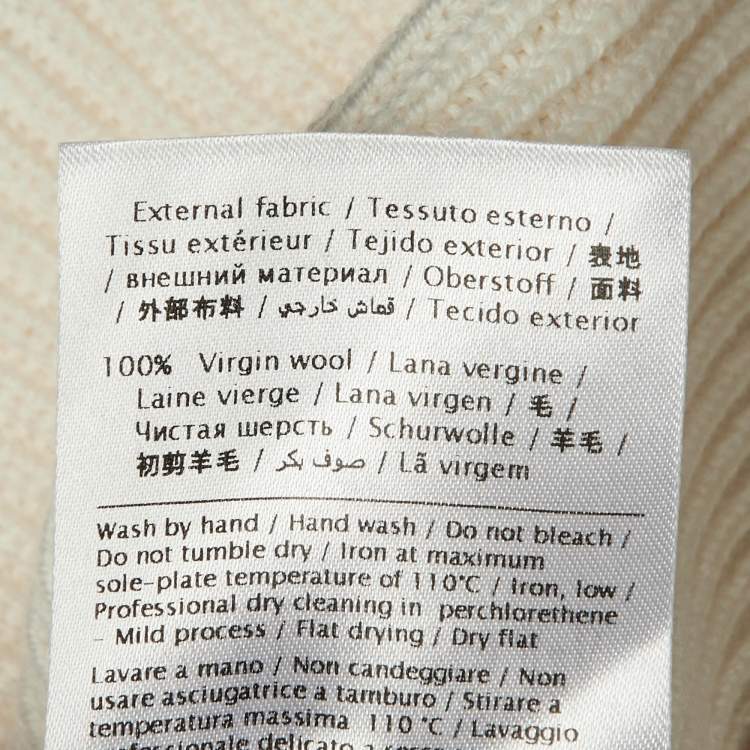 مملوكة مسبقًا Valentino Cream Wool Knit Ruffle Sleeve Jumper S