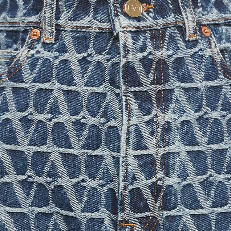 مملوكة مسبقًا Valentino Blue Toile Iconographe Denim Jeans S/Waist 27"