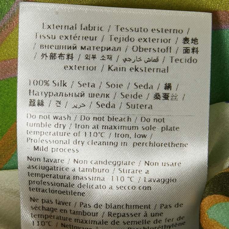 Pre Owned Valentino Green Printed Silk Shirt M