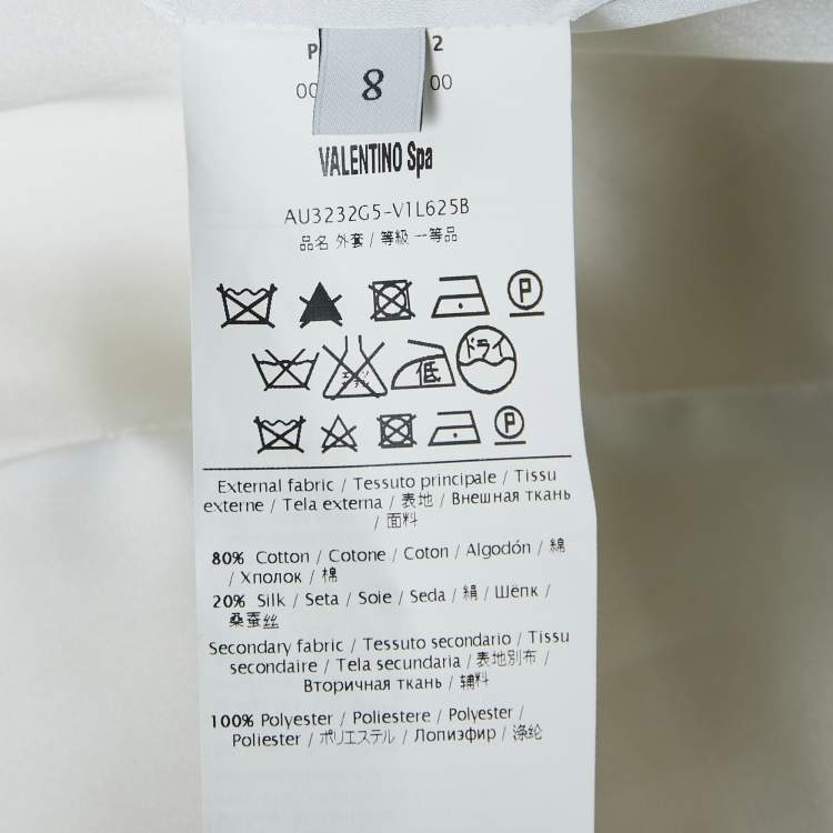 Pre Owned Valentino Off-White Cotton Cross-Over Jacket M