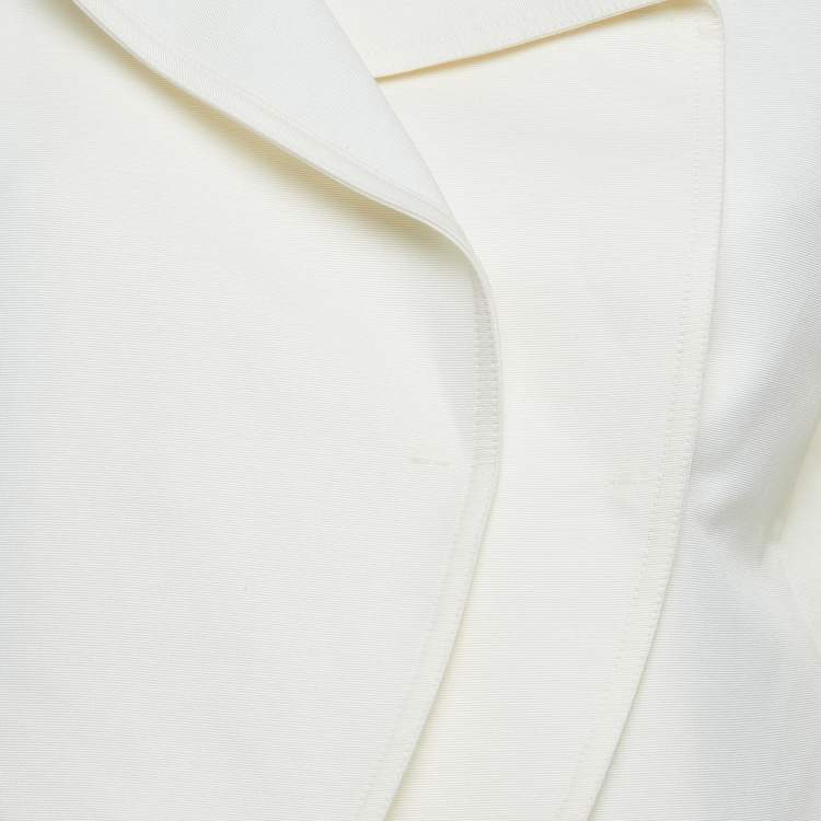 Pre Owned Valentino Off-White Cotton Cross-Over Jacket M