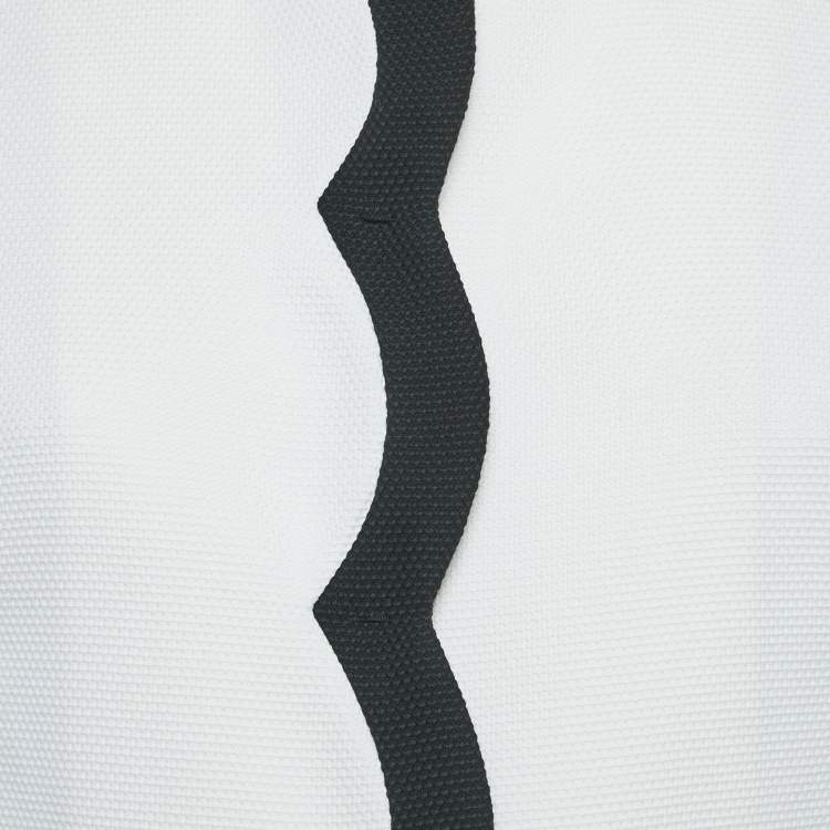 Pre Owned Valentino White Waffle Knit Scallop Jacket M