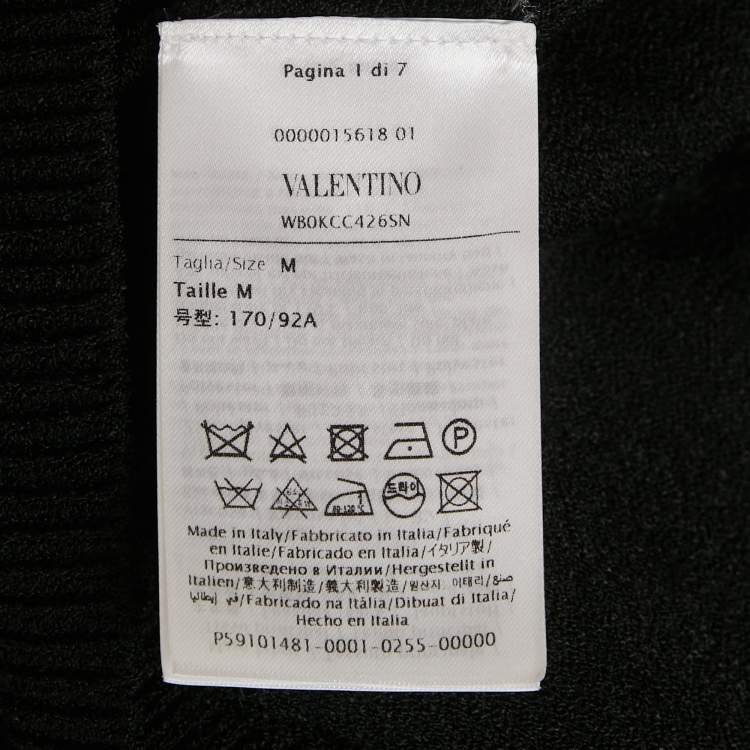Pre Owned Valentino Black Stretch Mesh Knit Pull Over M