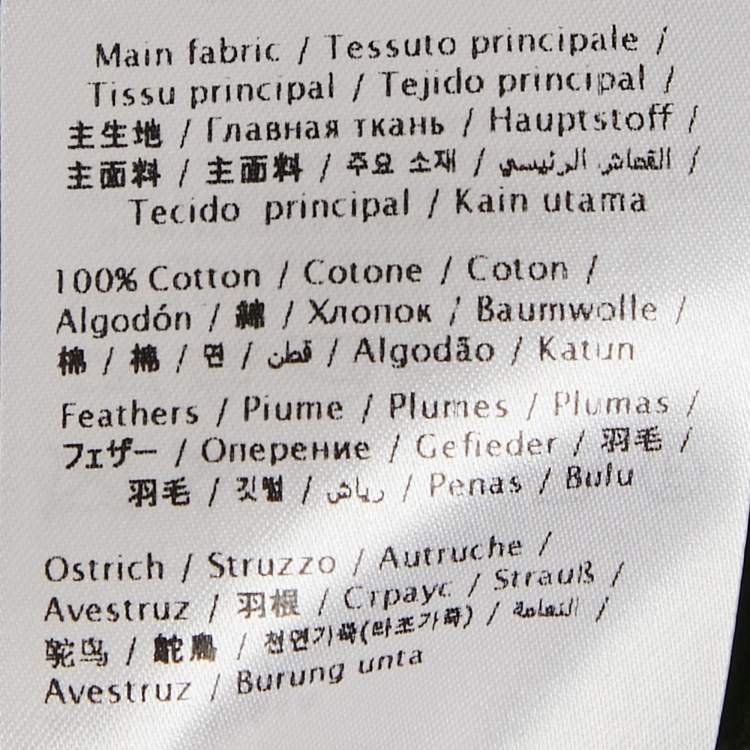 Pre Owned Valentino Black Logo Print Jersey Feather Trim T-Shirt S