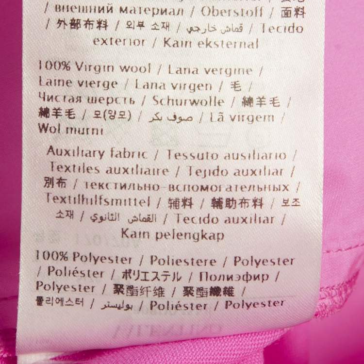 مملوكة مسبقًا Valentino Neon Pink Wool Pleated Knee-Length Shorts M