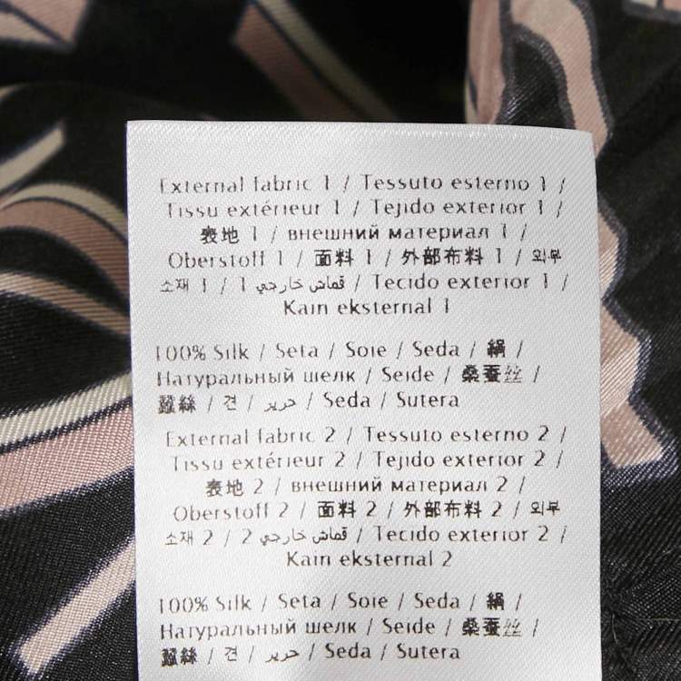 Pre Owned Valentino Black/Pink Printed Silk Plissé Midi Dress M