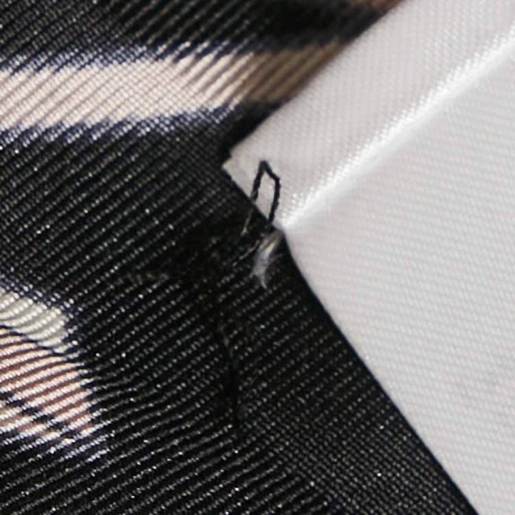 Pre Owned Valentino Black/Pink Printed Silk Plissé Midi Dress M