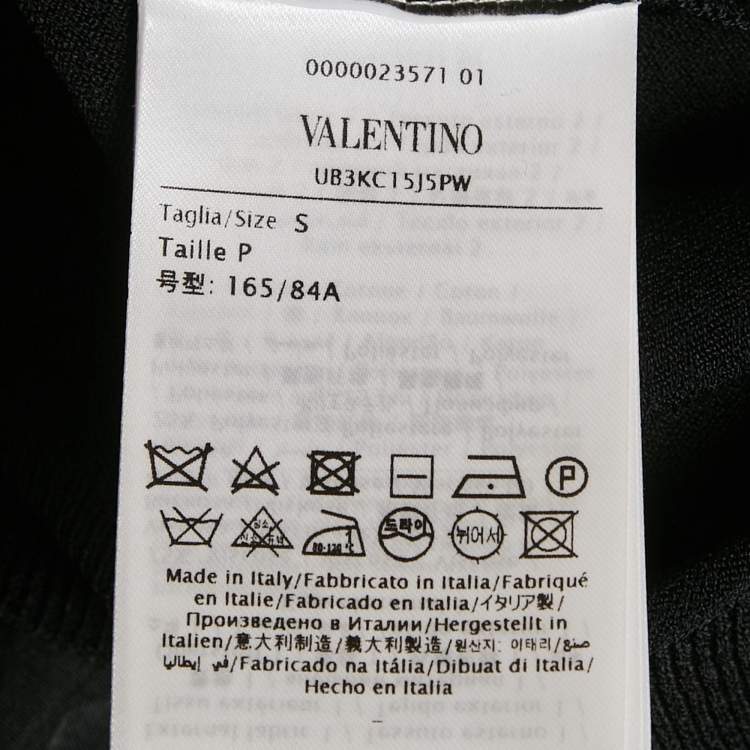 Pre Owned Valentino Black Knit Puff Sleeve Top S