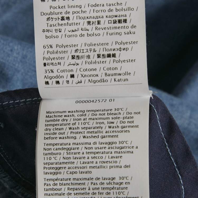 Pre Owned Valentino Blue Denim V Logo Maxi Dress L