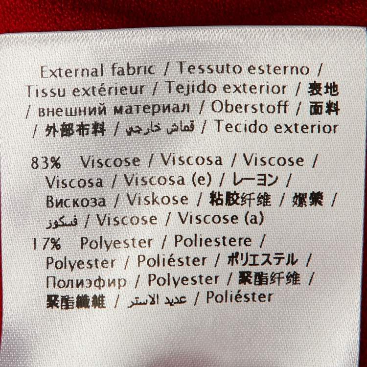 Pre Owned Valentino Red Knit & Lace Panel Detail Mini Dress L