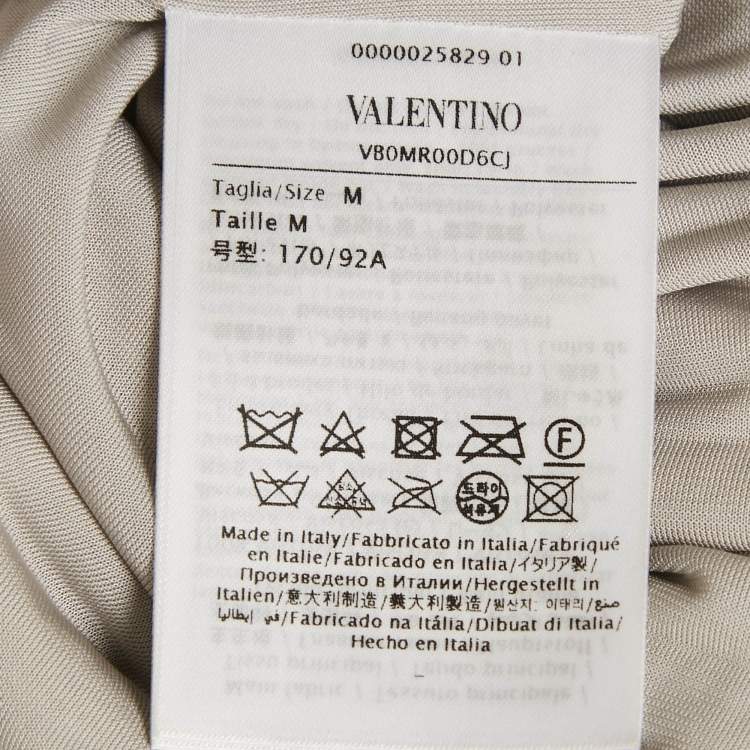 Pre Owned Valentino Grey/Silver Sequin Embellished Jersey Bodysuit M