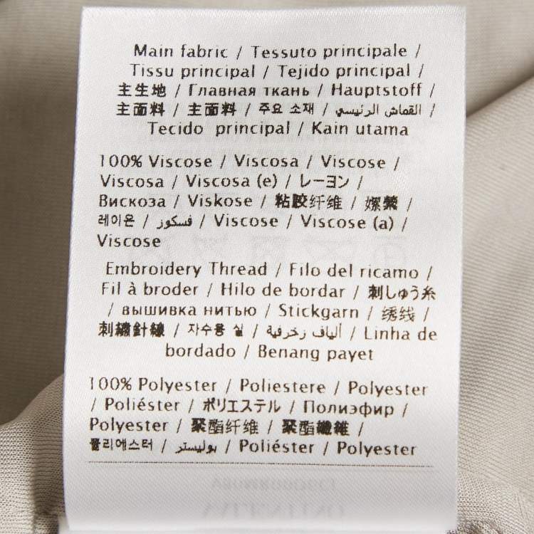 Pre Owned Valentino Grey/Silver Sequin Embellished Jersey Bodysuit M