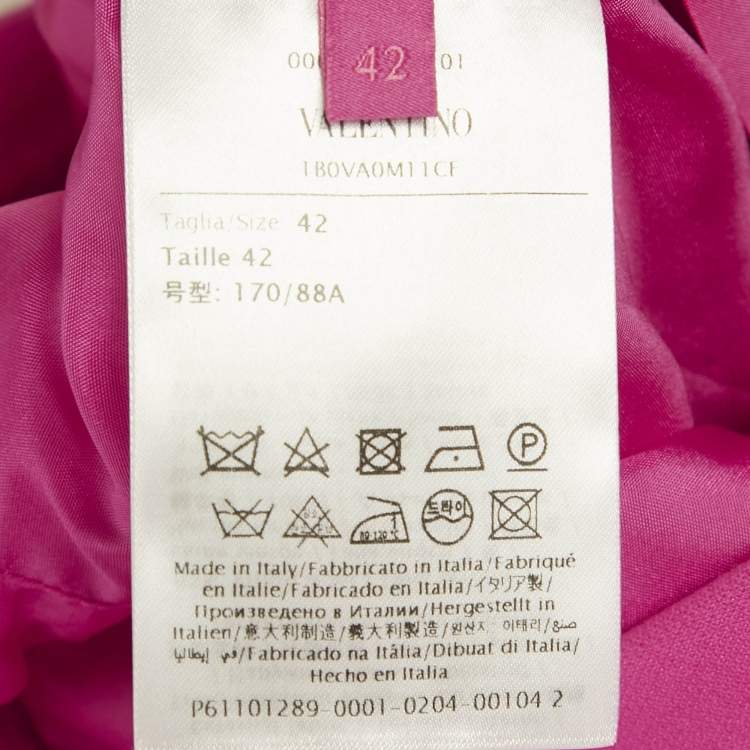 Pre Owned Valentino Pink Wool Open Back Bow Detail Mini Dress M