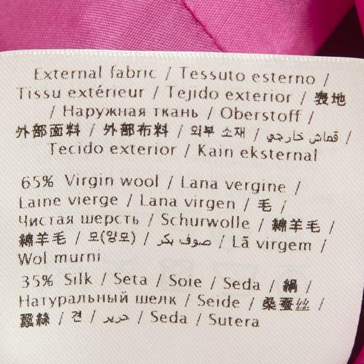 Pre Owned Valentino Pink Wool Open Back Bow Detail Mini Dress M